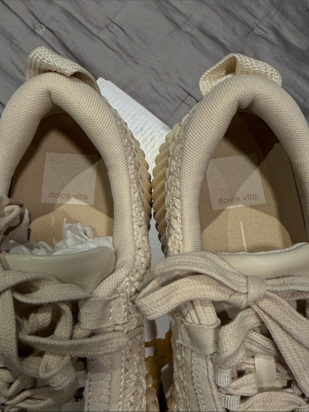 Dolce Vita Cream Woven Platform Sneakers - Picture 2 of 5